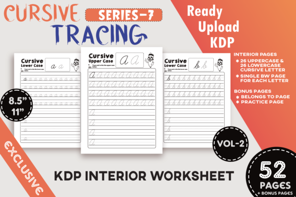 Enhance Kids' Cursive Skills with Vol-2 KDP BW Workbook