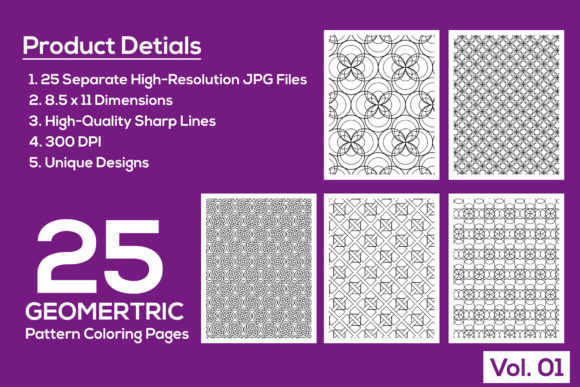 KDP - Geometric Pattern Coloring Pages: A Versatile Tool for Creative Projects
